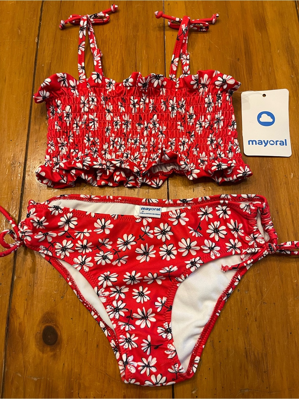 Mayoral Red Floral Print Swimwear
